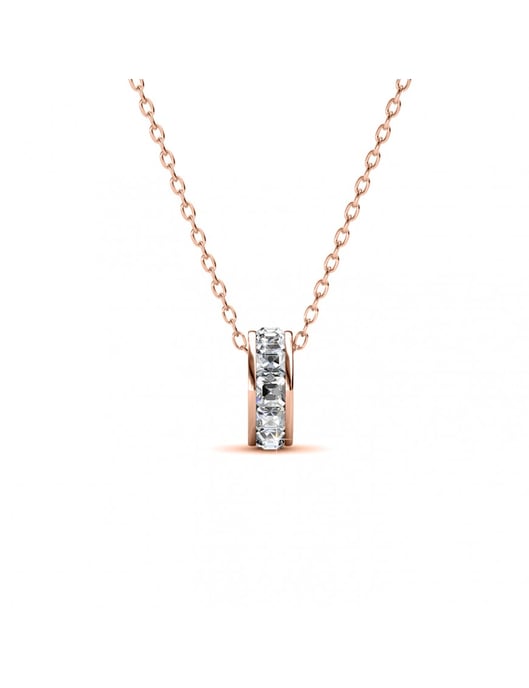 Square Roller Pendants - Rose Gold and Crystal - Image 1