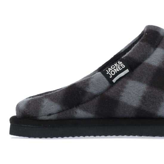 Men's Jack Jones Check Slipper in Grey