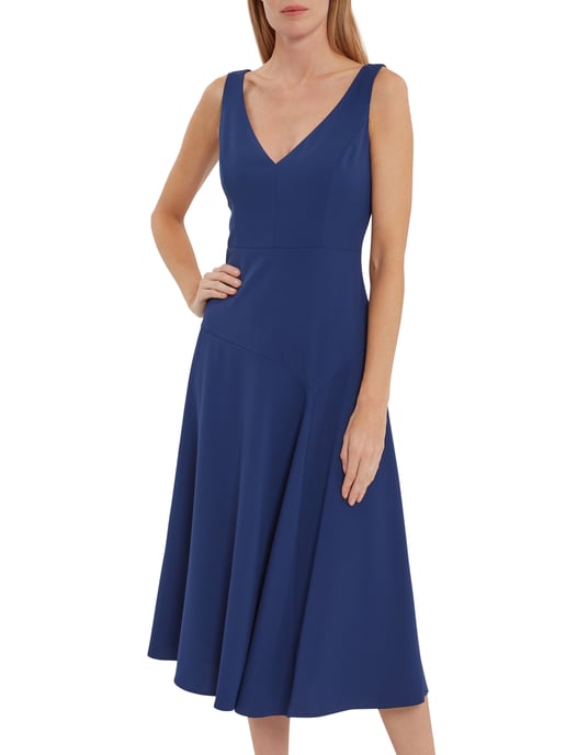 Pilar Moss Crepe Midi Dress