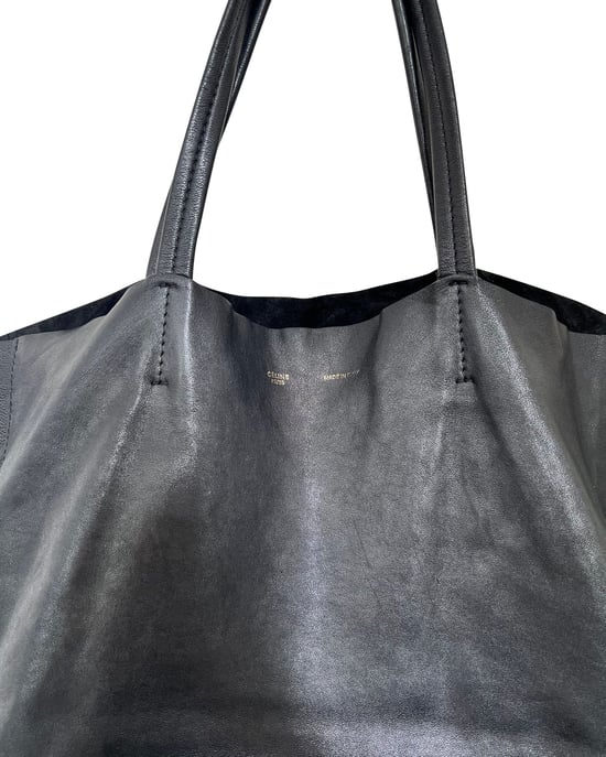 Celine Cabas Tote-väska i svart kalvskinn - Image 2