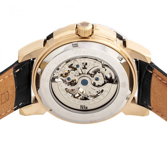 Reign Philippe Automatische Skeleton Leerband Horloge - Image 4