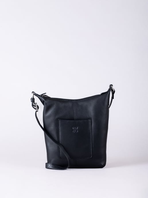 Talkin Medium Leather Cross Body Bag in Black - Image 2