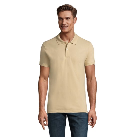 SOLS Heren Perfect Pique Korte Mouw Poloshirt (Zand) - Image 5