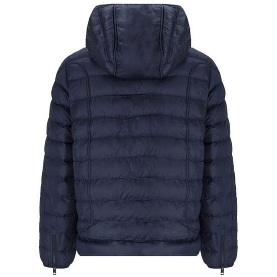 Diesel Plain Navy Blue Padded Hooded Jacket