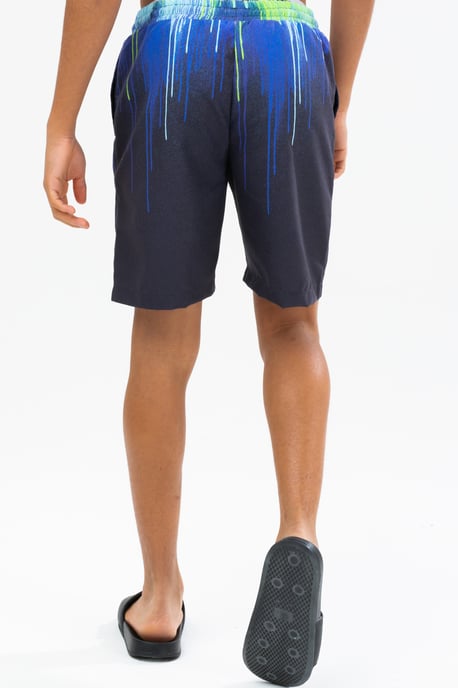 Hype Boys Black Pacific Drips Crest Swim Shorts