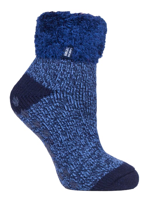 Fluffiga sängstrumpor för barn | Värmehållare | Varma mysiga termosockor för pojkar och flickor - Marinblå - Image 1