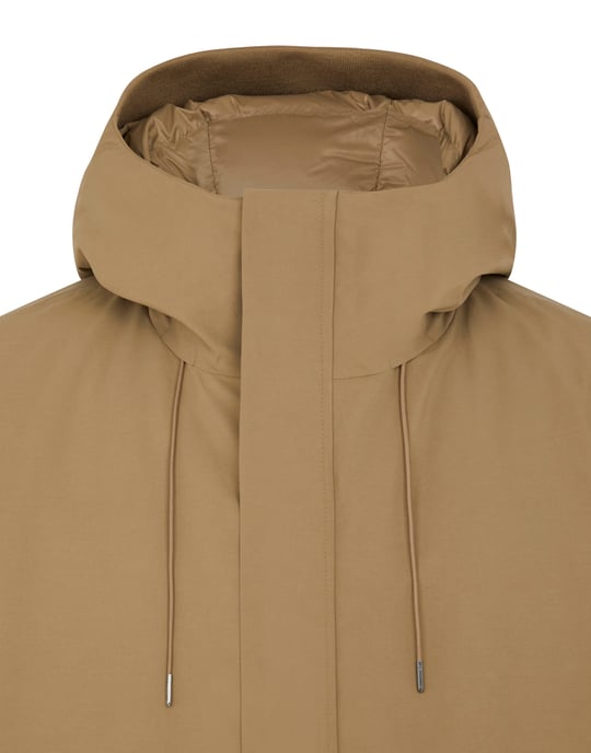 Men's C.P. Company Micro Hooded Down Parka Jacket in Beige - Image 5