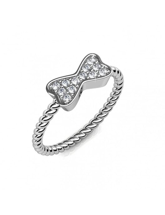 Twisted Ribbon Ring - Silver och kristall - Image 1
