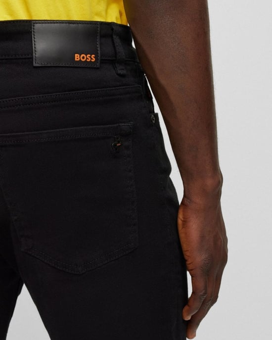 BOSS Orange Re.Maine Mens Regular Fit Jeans in Stay-Black Comfort Stretch Denim - Image 4