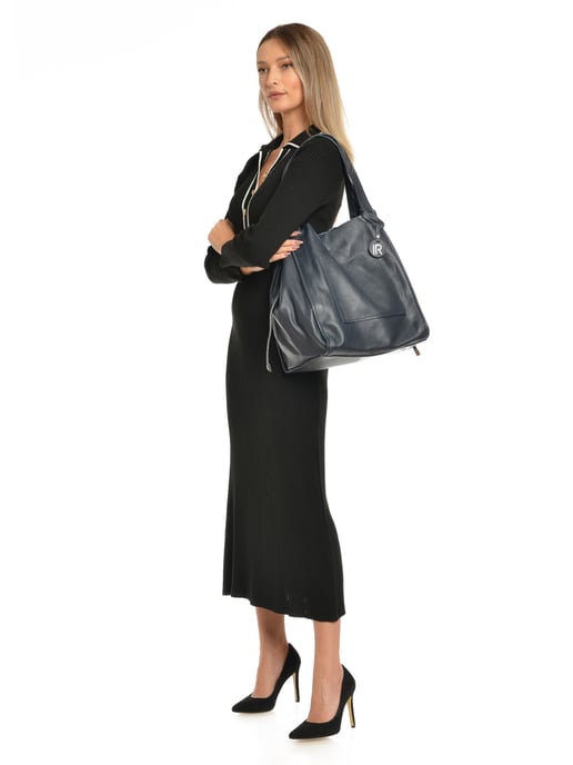 Isabella Rhea Blauw Rundleer Tas - Image 5