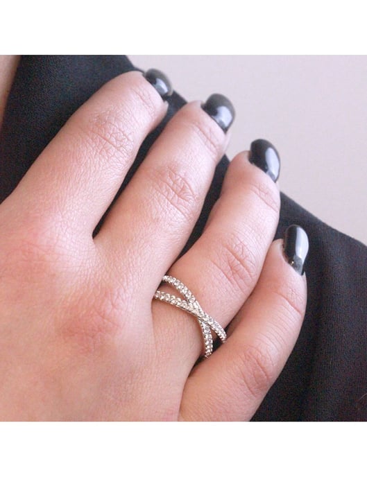 X Ring - Silver och kristall - Image 5
