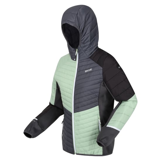 Regatta Dames/Dames Trutton II Baffled Hooded Jacket (Stil Groen/Grijs) - Image 3