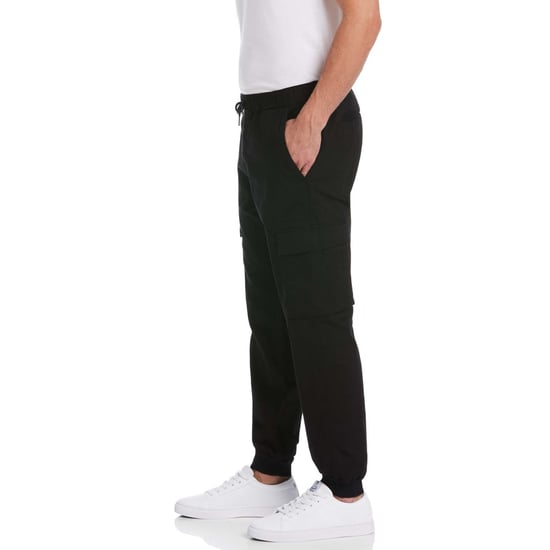Men's Original Penguin Tapered Fit Drawstring Cargo Pants in Black