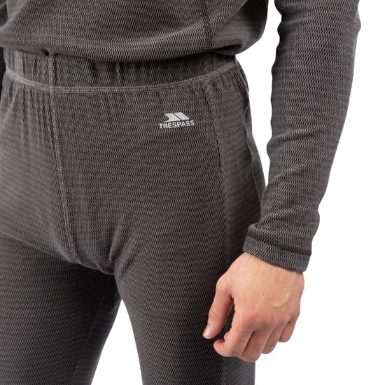 Trespass Mens Kirk Base Layer Bottoms (Black/Storm Grey)
