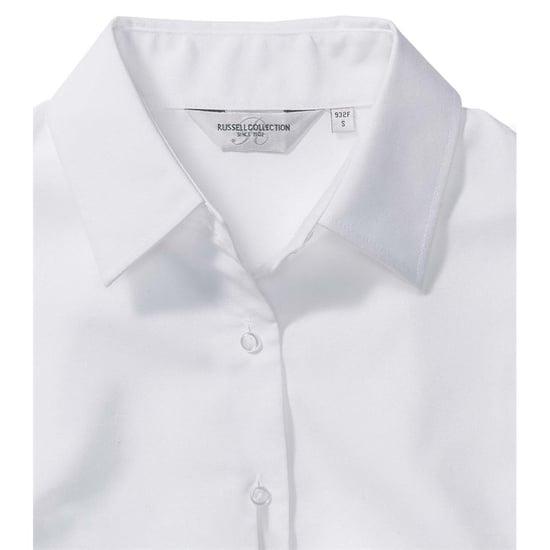 Russell Collectie Dames/Dames Lange Mouw Easy Care Oxford Shirt (Wit) - Image 3