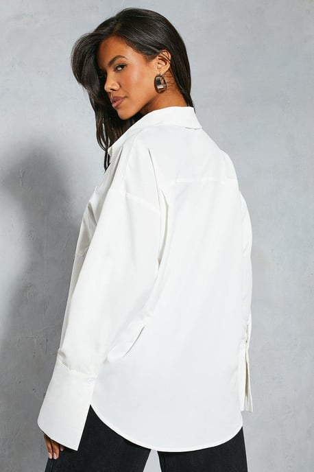 Oversized Double Pocket Deep Cuff Detail Shirt