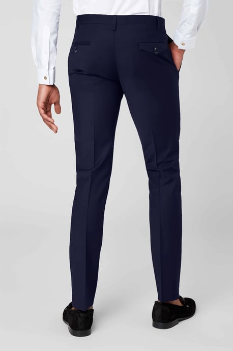 Ellroy Skinny Fit Dark Navy Wool Trousers