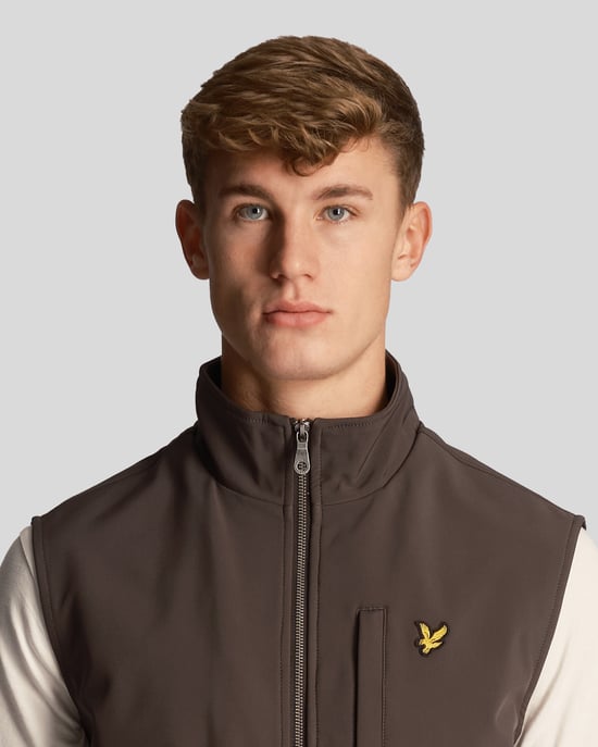 Men's Lyle & Scott Softshell Gilet in Grey