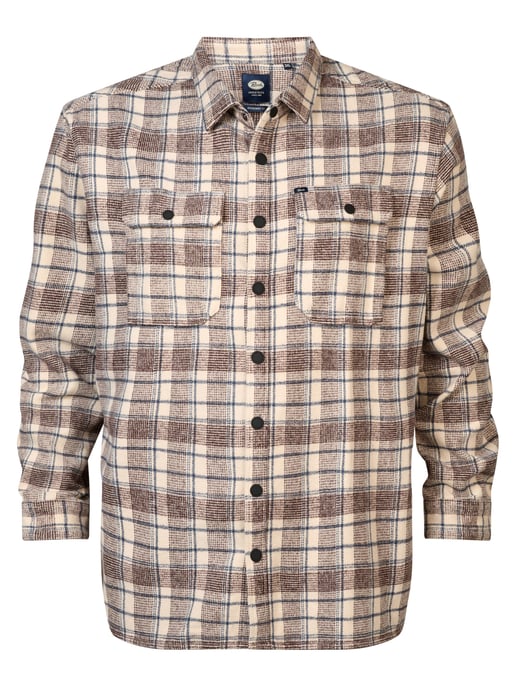 Petrol Industries - Heren Plus Size Geruit Overhemd Southeast - Bruin - Image 1