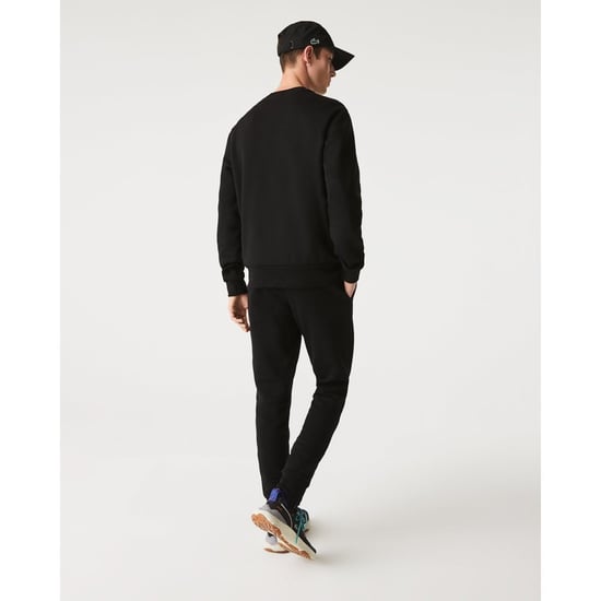 Lacoste Brand Logo Solid Black Sweater