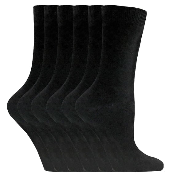 Sock Snob - 6 Pairs Ladies Plain Coloured Cotton Socks - Image 1