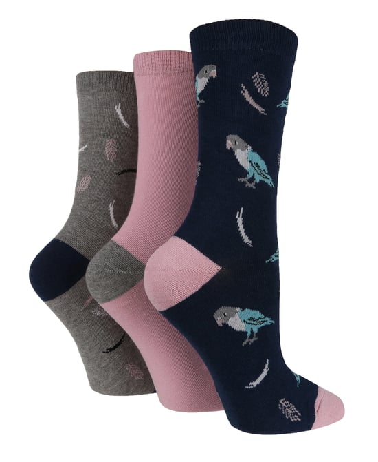 Wild Feet - Set van 3 katoenen sokken voor dames | Dieren - Druisvogel - Image 1