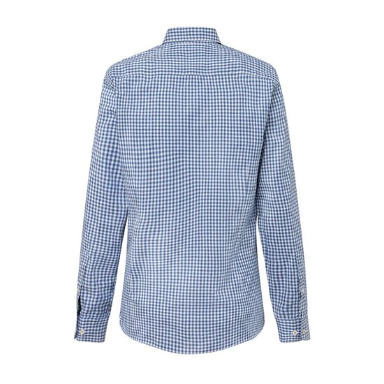 Men's Hackett, Melange Check Long Sleeve Shirt in Blue & White - Image 2