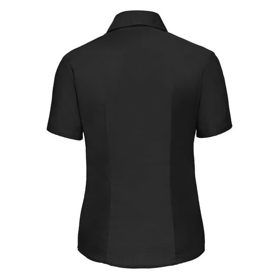 Russell Collection Womens/Ladies Oxford Short-Sleeved Shirt (Black)
