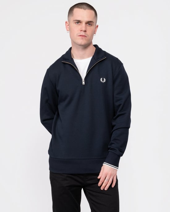 Fred Perry Mens Half Zip Sweatshirt