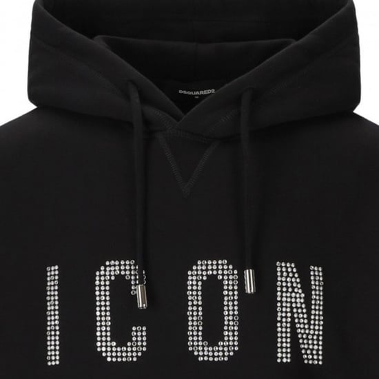 Dsquared2 Studded Icon Logo Black Hoodie¬†