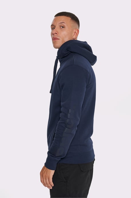 Navy 'Braxton' Funnel Neck Zip Hoody