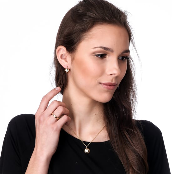 Orphelia 'Linn' Women's 925 Sterling Silver Set: Chain-Pendant + Earrings - Gold SET-7130/G