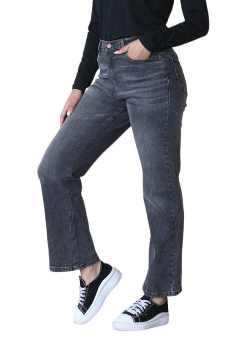 MYT Dames Wide Leg High Waisted Jeans in Zwart - Image 3