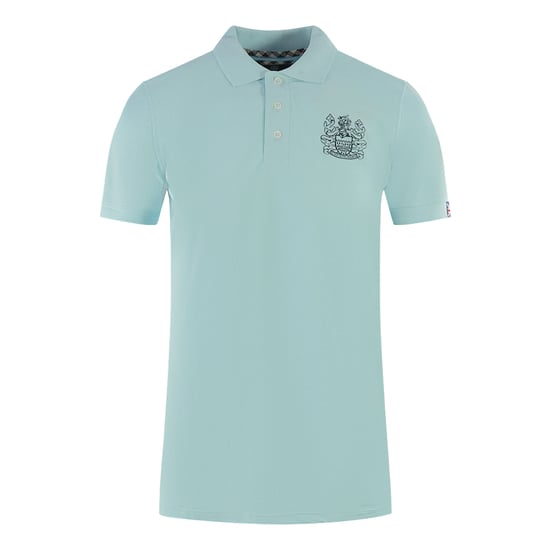 Aquascutum Branded Sleeve Light Blue Polo Shirt - Image 1
