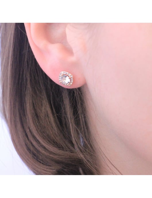 Cushy Earrings - Rose Gold and Crystal - Image 2