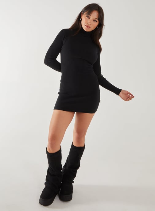 Roll Neck Mini Dress