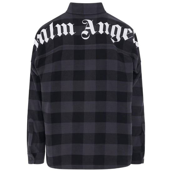Palm Angels Curved Logo Rutig Svart Skjorta - Image 2