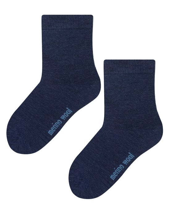 Steven - Kids Warm Merino Wool Thermal Socks - Navy - Image 1