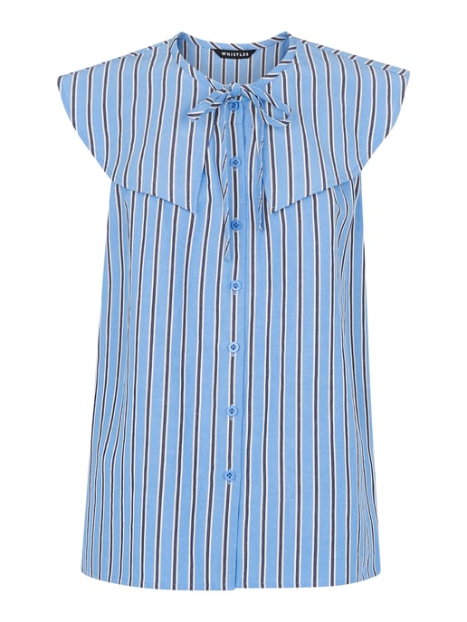 Maggie Stripe Collar Top