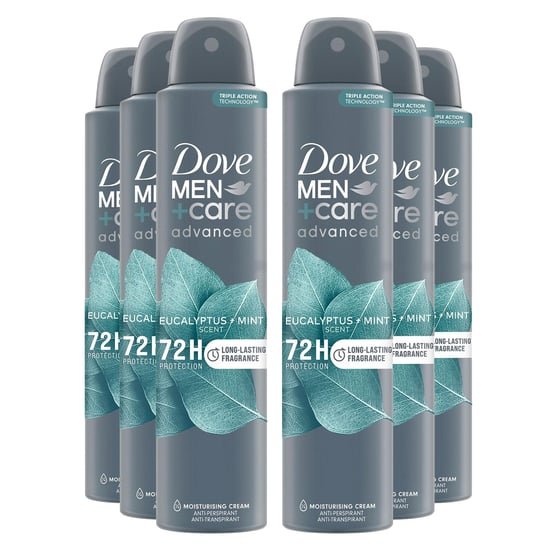 Dove Men+Care Advanced AntiPerspirant Deodorant Spray Eucalyptus + Mint, 6x200ml