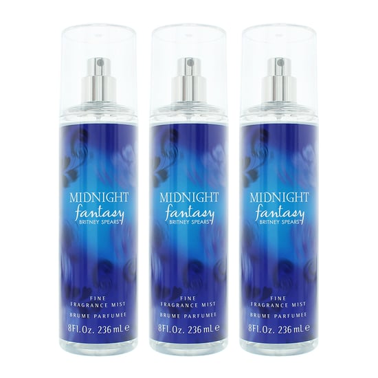 Britney Spears Midnight Fantasy Fine Fragrance Mist 236ml For Her Women x 3