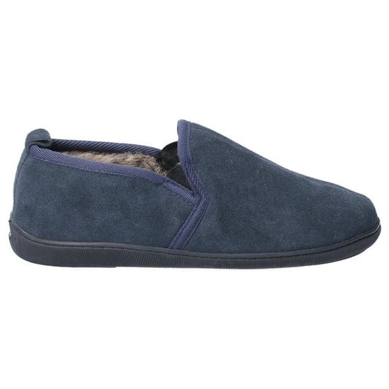 Hush Puppies Mens Arnold Slip On Leather Slipper (Navy) - Image 2