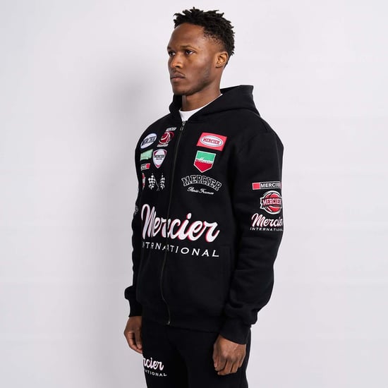 Men's Mercier International Zip Hoodie in Black