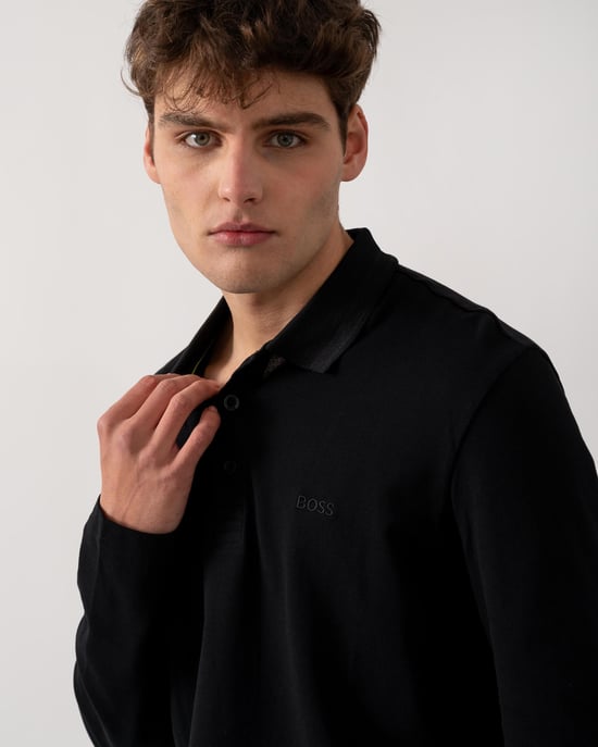 BOSS Green Plisy Heren Lange Mouwen Polo Shirt - Image 2