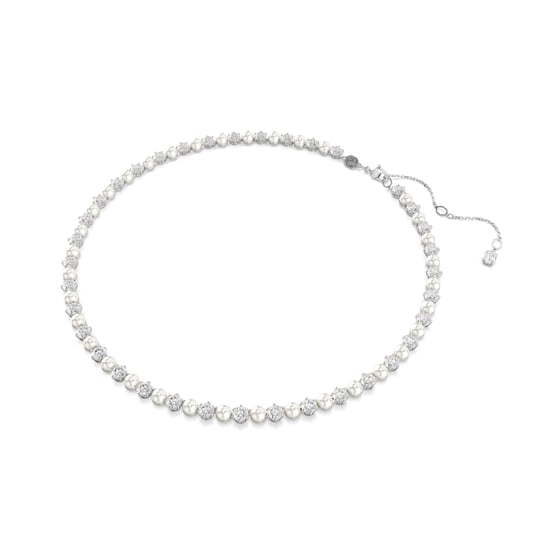 Swarovski 'Matrix Pearl' Women's Base Metal Necklace - Silver 5689623 - Image 2