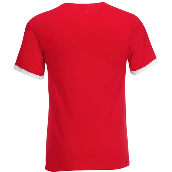 Fruit Of The Loom Mens Ringer Short Sleeve T-Shirt (Red/White) - Image 2