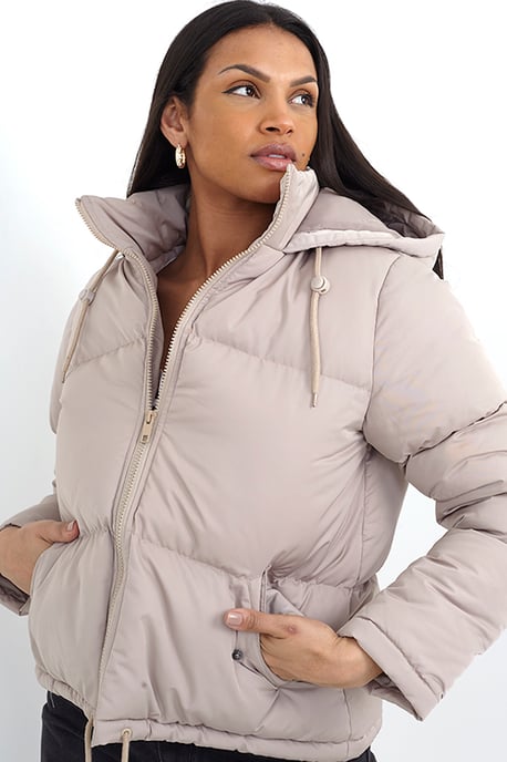 Stone 'Cello' Padded Short Hooded Jacket