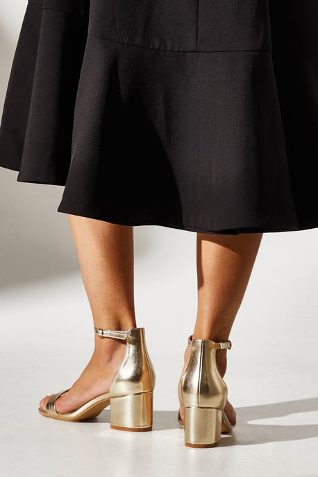 Wide Fit Thelma Ankle Strap Medium Block Heeled Sandals - Image 2