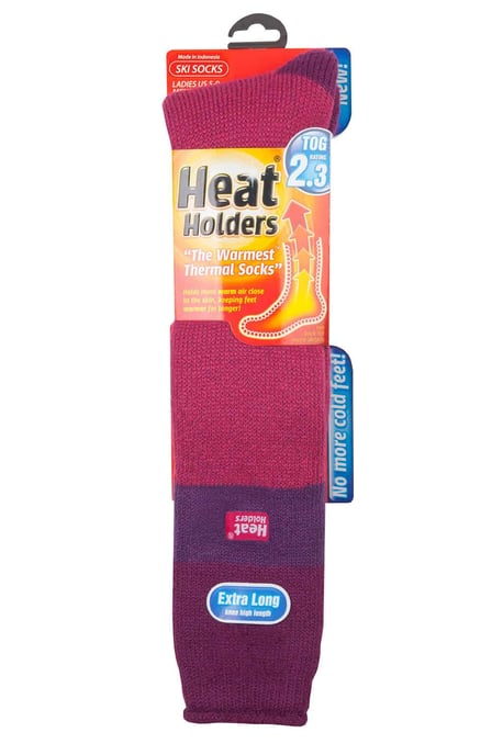 Heat Holders - Dames kniehoge thermo skisokken - Frambozen / Fuchsia - Image 2
