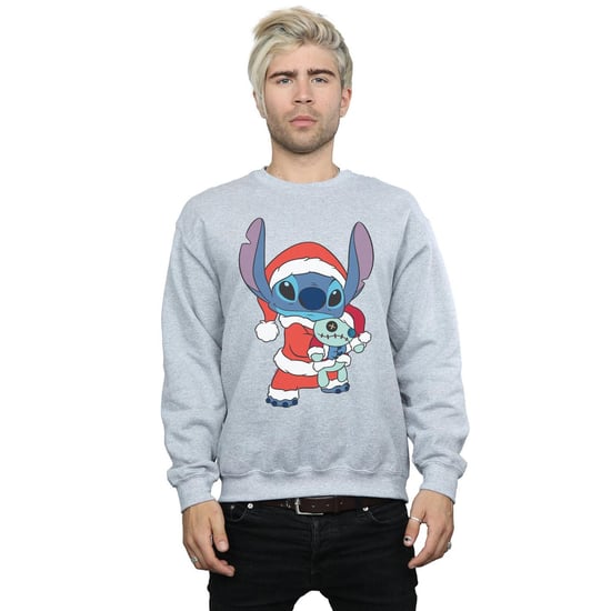 Disney Mens Lilo And Stitch Stitch Christmas Sweatshirt (Sports Grey)
